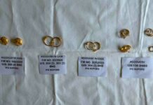 Police Arrest Two, Recover Seven Pairs Of Gold Earrings In Sopore Theft Cases Recovered gold earrings displayed by Sopore police during the investigation into theft and snatching cases