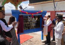 Ladakh LG Vinai Kumar Saxena lays the foundation stone for smart bus shelters in Leh on August 31,2026