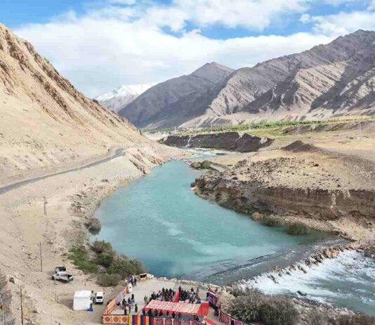 A view of the Indus River in Ladakh, where the UT administration has proposed check dams to conserve water and strengthen irrigation