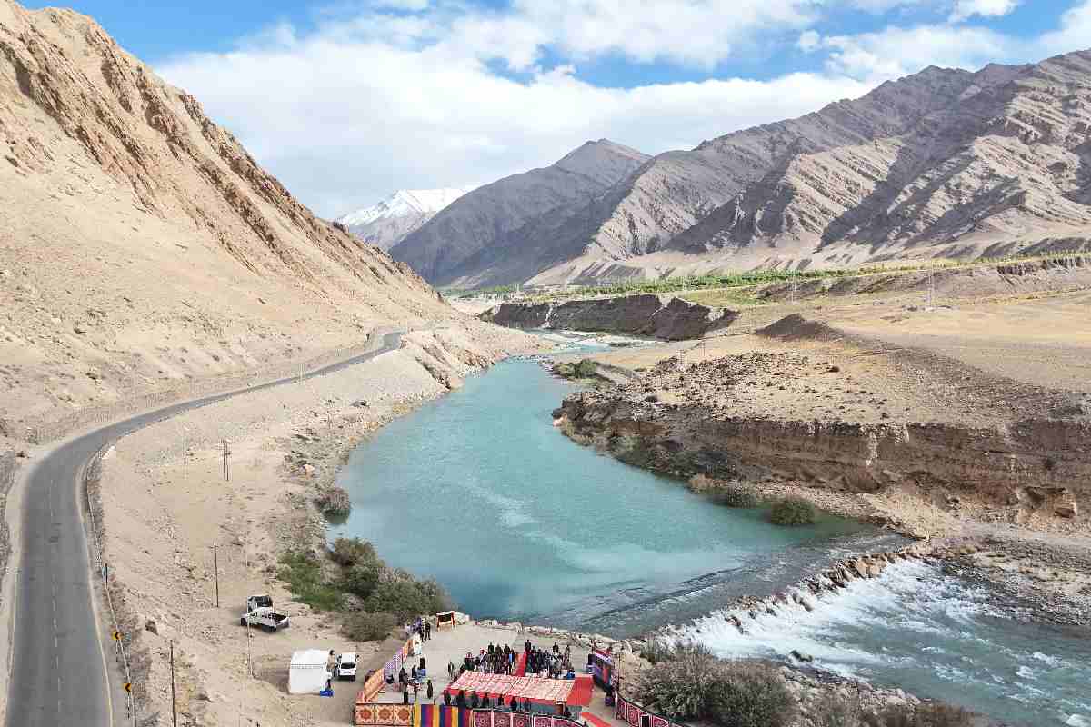 A view of the Indus River in Ladakh, where the UT administration has proposed check dams to conserve water and strengthen irrigation