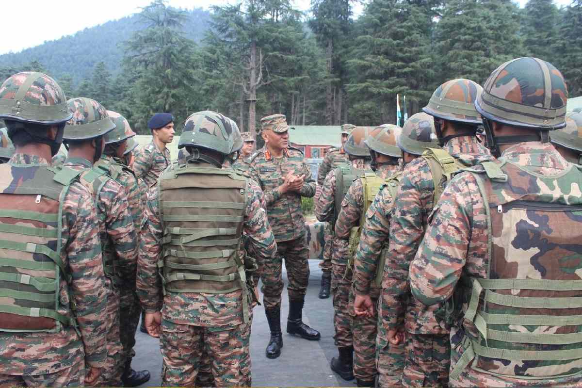 Lt Gen Pratik Sharma, Northern Army Commander, during his visit to south Kashmir to review the security situation on August 27,2026