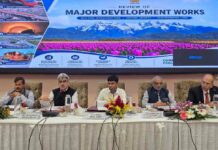 NITI Aayog Member Dr N Srinivas reviews major development projects and initiatives in Jammu and Kashmir at SKICC in Srinagar on August 27,2026