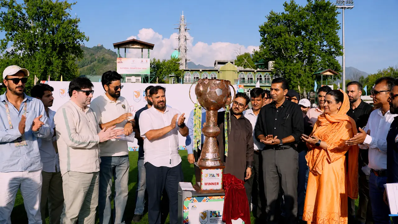 Khyber Cement Kashmir Super League Season 2 trophy and jerseys unveiled at TRC Ground in Srinagar on August 28,2026