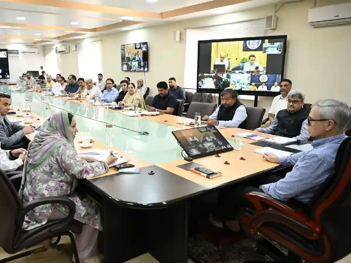 Chief Minister Omar Abdullah chairs a meeting to review health sector reforms and healthcare services in Jammu and Kashmir in Srinagar