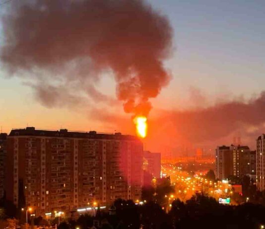 An oil refinery south of Moscow was hit by a drone attack