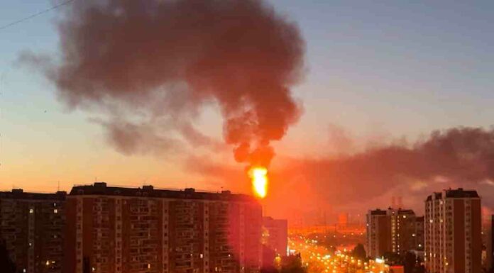 An oil refinery south of Moscow was hit by a drone attack